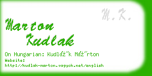 marton kudlak business card